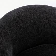 Swivel Barrel Chair, Small Swivel Accent Chair Comfy Round 360° Chenille Swivel ArmChair, Modern Round Accent Arm Chairs For Living Room Bedroom Nursery - Black - View 7