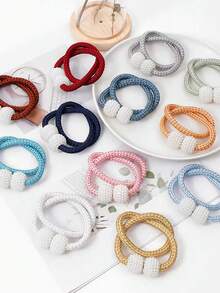 2入組珍珠磁力窗簾夾，窗簾繩扣，窗台裝飾繩訂扣，經典窗簾掛環扣，適用於家居臥室客廳辦公室 - 彩色 - 查看 5