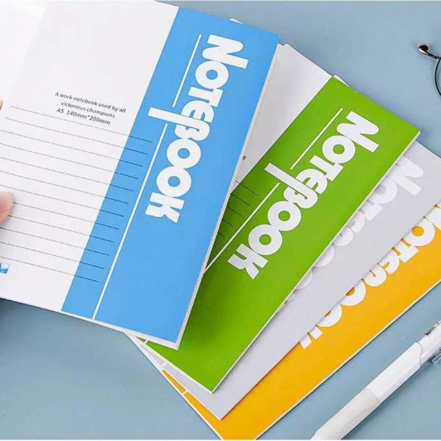 4 件装 A5 办公软抄书笔记本 会议加厚记事本 日记本 文具 颜色随机 - 彩色 - 查看 1