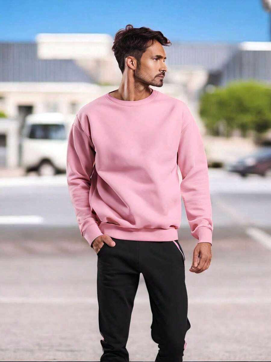 sudadera sueter cuello redondo - Rosa - Ver 1