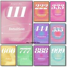 1 Máy Tính gradient Hào Quang Thiên Thần Số 555 Tâm Linh Poster Dán Tường Nghệ Thuật Tranh Vẽ Trên Vải Bắc Âu Hợp Thời Trang Tường Ký Túc Xá Trang Trí Nghệ Thuật Tranh không khung - Nhiều màu - Xem 1