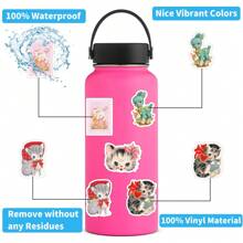 54 件复古动物贴纸美观乙烯基贴纸高品质贴纸贴花剪贴簿、日记、笔记本电脑、保险杠、滑板、水瓶、电脑、手机贴纸可以为您的生活带来很多乐趣，是成人和儿童的完美礼物