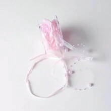 1pc Handmade Beaded Faux Pearl Ribbon, Fresh Flower Bouquet Ribbon, Crafty Ribbon For Gift Wrapping, DIY Cake Box Decor (Excluding Plastic Spool),Christmas - Multicolor - View 15