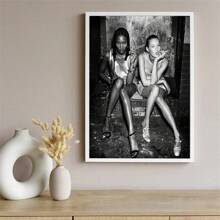1入Top Model Naomi Campbell Kate Moss吸煙海報畫，時尚女孩標誌性名人畫布油畫，適用於家居裝飾，不含框架 - 彩色 - 查看 4