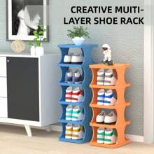 8-Tier Stackable Plastic Shoe Rack, Space-Saving Shoe Organizer For Living Room, Polypropylene Shoe Storage Shelf, No-Tool Assembly, Floor Standing, Home Dorm Shoe Tower - Use Without Electricity,  Material