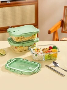 High Borosilicate Glass Food Storage Box Microwave Lunch Box Storage Lunch Box Office Worker Special Fresh-Keeping Bowl Student Lunch Box Kitchen Refrigerator Food Storage Box - Multicolor - View 1