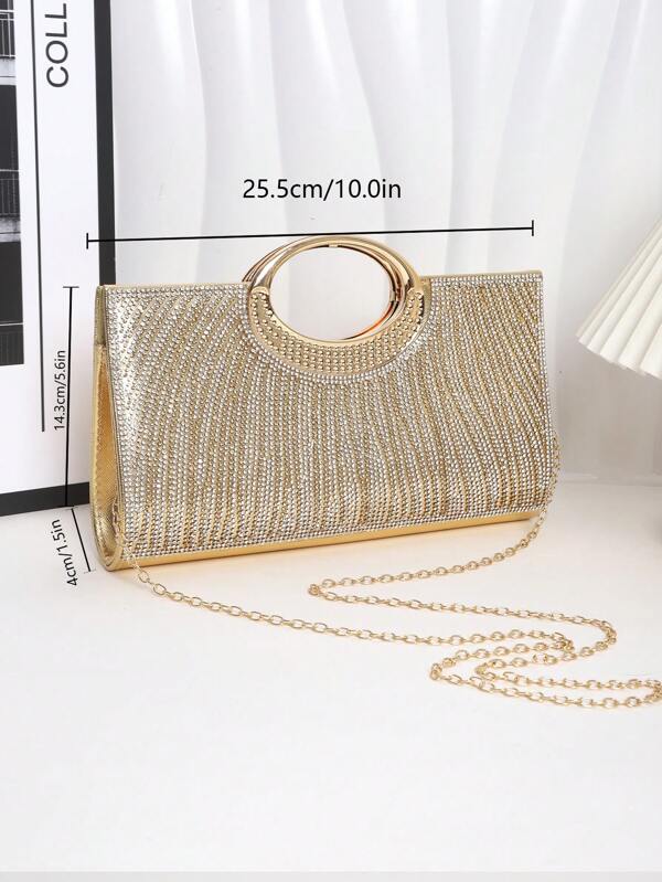 Nouveau sac d'embrayage scintillant, petit sac à main carré pour femmes, sac de soirée/de fête, sac bandoulière de mariée, entièrement décoré de strass