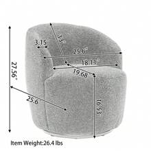 Swivel Barrel Chair, Small Swivel Accent Chair Comfy Round 360° Chenille Swivel ArmChair, Modern Round Accent Arm Chairs For Living Room Bedroom Nursery - 綠色 - 查看 2