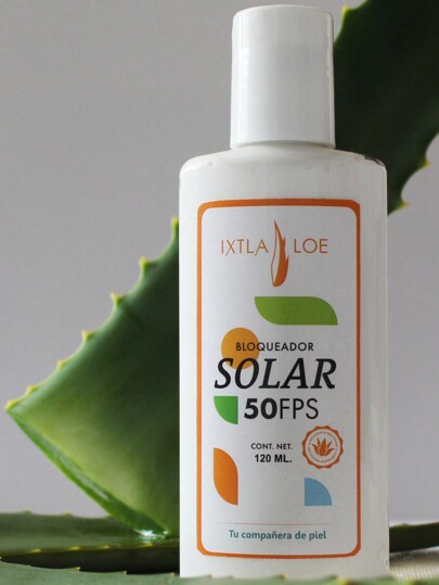 Bloqueador Solar 50 FPS De 120ml Aloe Vera Ixtlaloe Protección Solar Natural Para Rostro Y Body Fórmula Hidratante Toque Seco Sin Aceite Resistente Agua