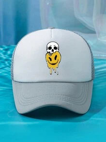 1 件装男士户外休闲时尚图案街头风格可调节棒球帽，适合日常佩戴 - 網紗帽 - 查看 10