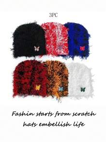 3pcsWinter Warm Knit Ski Mask - Cold Proof Full Face Cover For Riding And Outdoor ActivitiesWinter Warm Knit Ski Mask - Cold Proof Full Face Cover For Riding And Outdoor Activities Baraklafar Hat Embroidery Rapper - 3PC - View 1