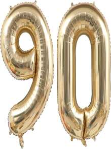 2-Piece Set Of 40 Inch Light Gold Digital Balloon, Platinum Giant Foil, Polyester Film, Helium Large Digital Balloon, Champagne Gold Birthday Digital Giant Balloon, Anniversary Commemorative Events, Party Decoration Supplies, Christmas - Gold - View 35