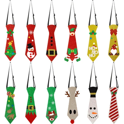 1pc/3pcs Christmas Ties For Christmas Necktie Tie Bulk Funny Neck Ties Santa Snowman Snowflake Christmas Decorative Tie Holiday Xmas Gift Festival Party Costume