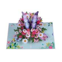 Thiệp chúc mừng hoa bướm gấp 3D mới, thiệp chúc mừng sinh nhật sáng tạo - Thiệp chúc mừng ba chiều hoa bướm - Xem 16