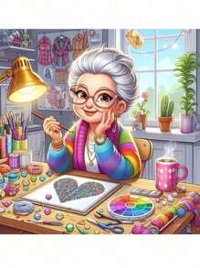 Diy Diamond Painting Grandma Picture Diamond Mosaic Cross Stitch Old Lady Embroidery New Arrival 5D DIY Handicraft Gift - Multicolor - View 2