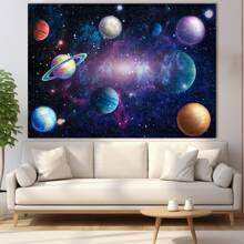 1 buc Fundal de fotografie cu planetă înstelată 210 * 150 cm / 150 * 100 cm / 100 * 75 cm Decorațiune de petrecere colorată cu planetă pentru petrecere de ziua de naștere, petrecere pentru copii, botez, fundal de studio fotografic