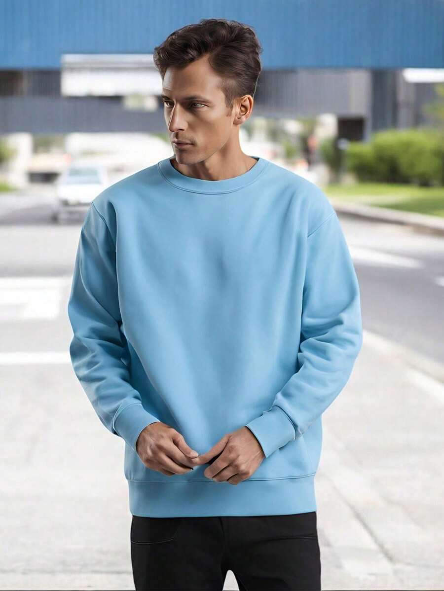 Men Sweatshirts - 淺藍色 - 查看 1