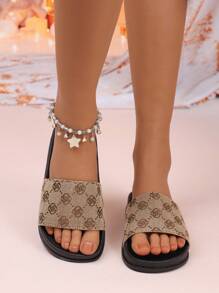 Sandales d'été pour femme à bout ouvert, nouvelles glissières confortables à la mode avec brides. Sandales de plage grande taille pour femmes, pantoufles femme souples