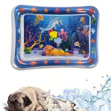 Tapete Aquático de Animais Marinhos para Gatos/Cachorros de Estimação, Tapete Espesso de Água Sensorial para Gatos/Cachorros, Tapete Aquático para Gatos de Interior Brinquedo Interativo de Autobrincar (Brinquedo Aleatório no Interior) - Multicolorido - Visão 5