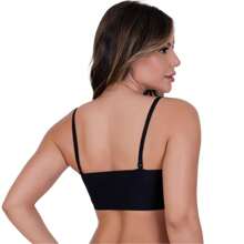 Seamless Cropped Top Bra Fitness Zero Transparency Thin Strap Gym - Black - View 2