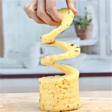 1 PIEZA Cortador de tallo de piña de acero inoxidable, cortador de piña, pelador de piña, extractor de tallo de piña, separador de corazón de fruta, pelador holgado, fácil de usar con hoja talla grande gruesa para cubrir piña, utensilios de cocina, gadgets de cocina, adecuado para la cocina, el hogar, el dormitorio - Negro - Ver 6