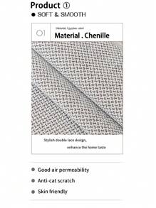 1pc 4-Season Chenille Jacquard Sofa Cushion Cover, Style Pet-Friendly Anti-Dirty Anti-Slip Sofa Protector, Spring & Autumn Anti-Scratch Sofa Slipcover, Suitable For L-Shaped Combination Sofa And 1/2/3/4-Seater Sofa