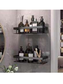 1pc Bathroom Wall Mounted Storage Rack Without Drilling, Load-Bearing Capacity Around 4kg