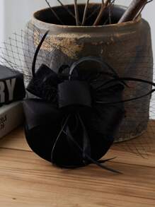 优雅女士迷你帽子，英式复古迷人头饰，适合派对、鸡尾酒会、婚纱摄影、茶会装饰