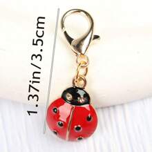 1pc/ 5pcs Cute Ladybug, Sunflower, Bee Mini Keyrings, Charm Accessories For Bags, Special Birthday Gifts For Friends, Graduation Gifts, Autumn, Back To School Car Accessories Bag Charm Backpack For School Goth Y2k Christmas Bag Charms Car Teacher Sister Gift Ideas - Red - View 4
