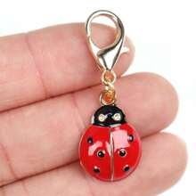 1pc/ 5pcs Cute Ladybug, Sunflower, Bee Mini Keyrings, Charm Accessories For Bags, Special Birthday Gifts For Friends, Graduation Gifts, Autumn, Back To School Car Accessories Bag Charm Backpack For School Goth Y2k Christmas Bag Charms Car Teacher Sister Gift Ideas - Red - View 5