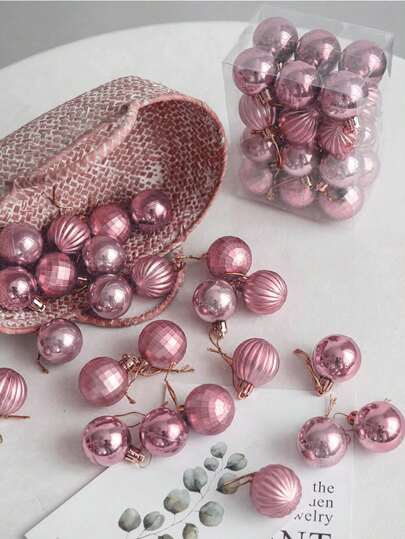 24 قطعة من مجموعة زينة كرات عيد الميلاد بقطر 3 سم، زينة للشنق على شجرة عيد الميلاد لأغراض الاحتفالات والعرض النافذي، عيد الميلاد