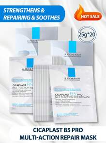 La Roche-Posay CICAPLAST B5 PRO Multi-Repair Face Mask, 10 Sheets/Box X 2 / An Effective Moisturizing And Repairing Face Mask That Soothes And Repairs Various Skin Discomforts Such As Redness, Sensitivity, And Roughness Caused By Dryness. [Random Packaging (2 Styles)] - B5 PRO 10pcs/box*2 - View 1