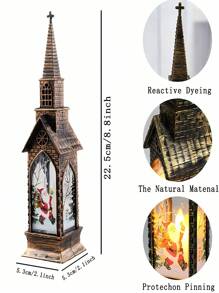 1 szt. Dekoracja świąteczna Latarnia Dom Oświetlenie Ozdoba, Kreatywne Mini Nocne Światło, Elektroniczna Świeca Lampa, Prezent Świąteczny