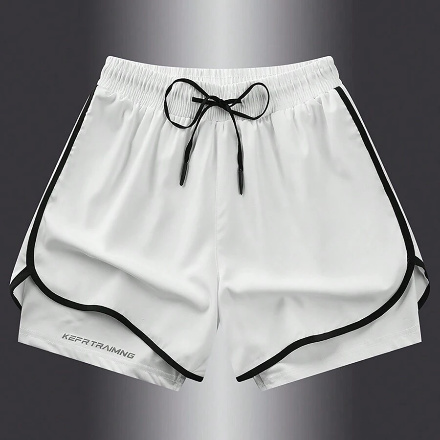 Women's Summer Sports Running Shorts, Quick Drying, Built-In Lining, 2 In 1, Training Shorts, Fitness Pants Jogger Shorts Women Boxer Shorts - White - View 1