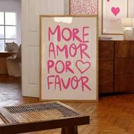 1pc, Pink More Love Wall Art, Western Preppy Aesthetic Decor Art, Gifts For Couples Moder Poster, Minimalism Canvas Painting, Home Decor, Suitable For Decorative Painting In Dining Room Bedroom & Living Room 20*28 Inch, Frameless Birthday Graduation