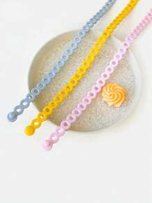 1 pieza Clip universal de chupete de silicona, correa de sujeción de mordedor de bebé para cochecito, cadena portachupete - Multicolor - Ver 2