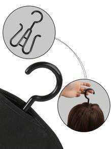 1 zestaw wieszaków na peruki, uchwyt na przedłużki do włosów, przechowywanie peruk na wiele peruk, torby do przechowywania z wieszakiem, uchwyt na perukę, pyłoszczelny, przechowywanie przedłużek do włosów z haczykiem, przedłużki do włosów, peruki i akcesoria (czarne) gorący róż, fioletowy, 1 szt. wieszaka na perukę i 1 szt. przechowywania peruk