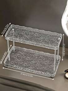 1pc 2-Tier Vanity Makeup And Perfume Storage Shelf, Bathroom Countertop Cosmetic And Skin Care Products Organizer Bag, Room Decor, Bags, Makeup Bag, Vanity, Travel, Make Up Bag, Travel Essentials, Organizer, Storage, Travel Essential, Makeup Organizer, Makeup Bags, Toiletry Bag, Desk Organiser, Cosmetic Bag, Makeup Pouch, Make Up Organizer, Vanity Accessories, Make Up Pouch, Make Up Bags, Jewellery Box, Pouch, Makeup Brush Holder, Brush Holder, Perfume Organiser, Pouch Bag,Gifts For Women,Christmas Gifts,Gift Ideas For Women