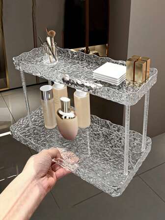 1件装双层梳妆台化妆品和香水收纳架，浴室台面化妆品和护肤品收纳袋，房间装饰，包袋，化妆包，梳妆台，旅行，化妆包，旅行必备，收纳架，储物，旅行必备，化妆品收纳架，化妆包，洗漱包，桌面收纳架，化妆包，化妆袋，化妆品收纳架，梳妆台配件，化妆袋，化妆包，珠宝盒，收纳袋，化妆刷架，刷架，香水收纳架，收纳袋，女士礼物，圣诞礼物，女士礼物创意