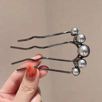 Elegant kinesisk stil med 4 stift i konstpärla, hårknut, hårpinne, tillbehör, kammar för hår, sidokam, skolsaker, håraccessoarer med pärla, bröllop, brudtärnepresenter