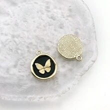 5pcs/Pack Silver/Gold Metal Butterfly Charms, For DIY Bracelet Necklace Jewelry Making - Multicolor - View 9