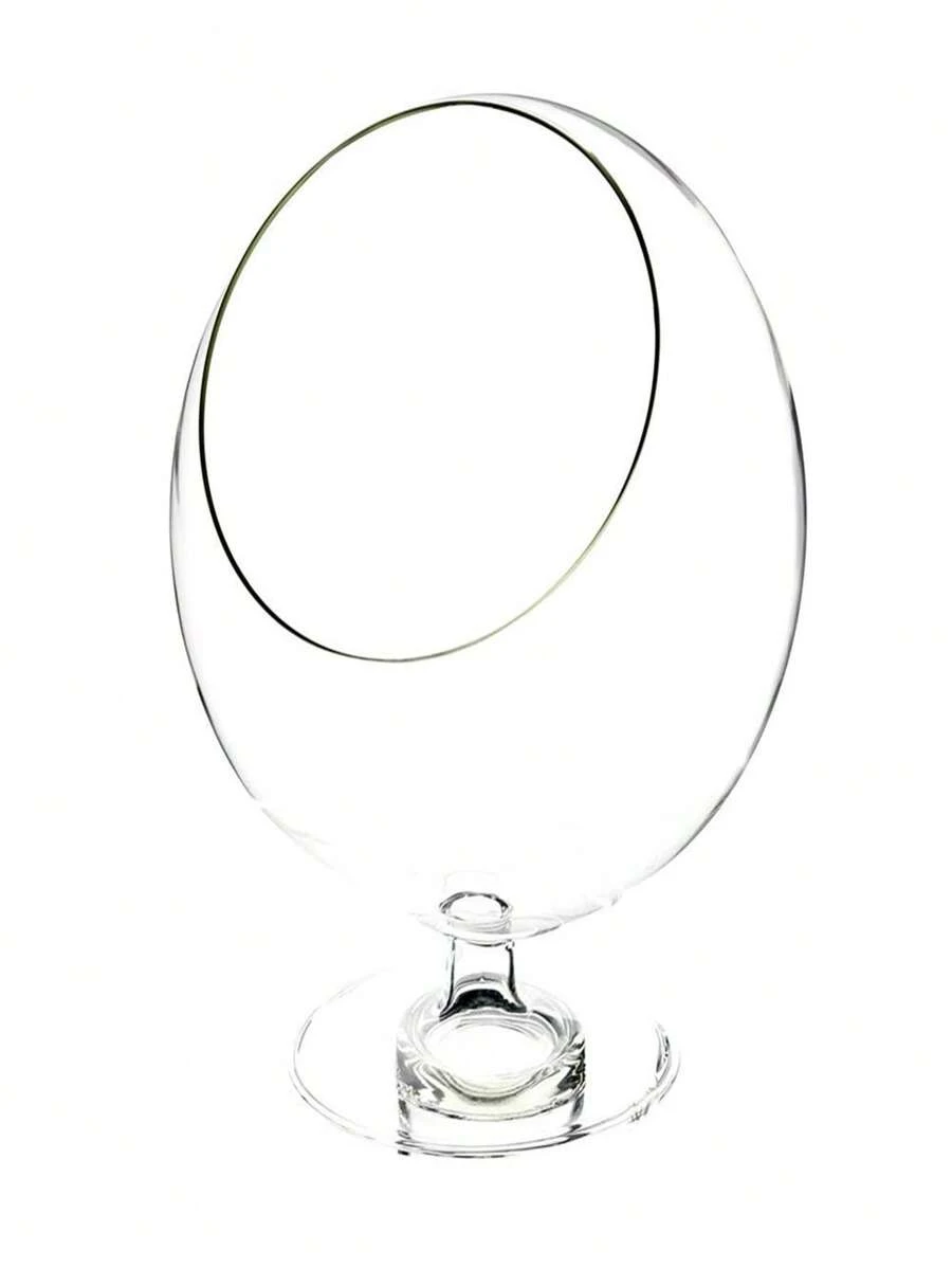 5 In. Dia. Clear Slant Cut Bowl Vase On Stem - 彩色 - 查看 1