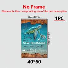 1 Piece Undersea Turtle Everyday Is A New Beginning Canvas Wall Art Artwork Home Decor For Bedroom Living Room Bathroom Frameless Posters, Wall Art, Room Decoration Stuff Gifts Birthday Graduation Coastal Decor Coastal Decor Beach Decor