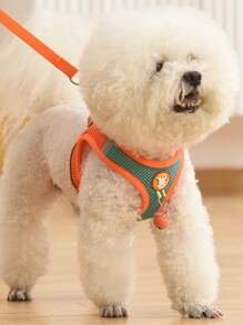 内衣狗绳小型犬泰迪熊博美犬幼犬胸背带宠物链遛狗绳 - 彩色 - 查看 1