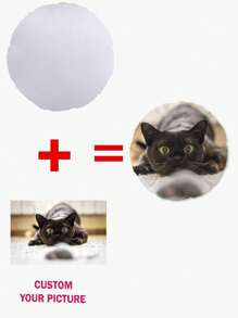 1 件个性化圆形靠垫套，家居装饰枕套，可定制情人节、圣诞节、感恩节、新年、情侣照片、家庭照片的图案。单面打印，不含枕芯。 - 上傳圖片客製化抱枕 - 查看 6