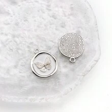 5pcs/Pack Silver/Gold Metal Butterfly Charms, For DIY Bracelet Necklace Jewelry Making - Multicolor - View 11
