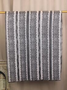 Lightweight, Soft Chiffon Vintage Printed Scarf, Striped & Plaid Pattern, Can Be Used As Headscarf Or Shawl, Suitable For Robe Matching - Multicolor - View 11