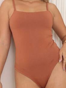 Women's Bodysuit Suplex Strap Tank Top - Màu nâu  Mocha - Xem 2