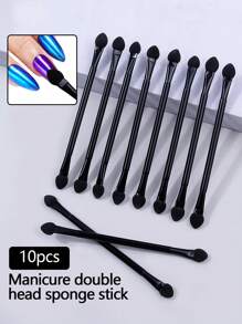 Dual-Ended Aurora Makeup Sponge Stick, Reusable Beauty Makeup Blender Applicator - Black - View 1