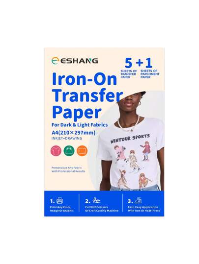 Sheets A4 Size Heat Transfer Paper For Dark Light T Shirts